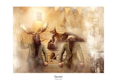 Sauna! – poster 70 × 50 cm
